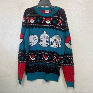 Retro VTG Style Pokemon Squirtle Christmas Holiday Season Pull Over Sweater